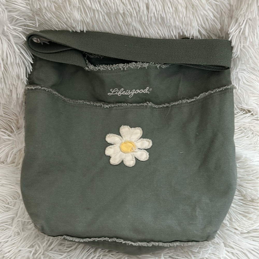 Life Is Good green cotton tote